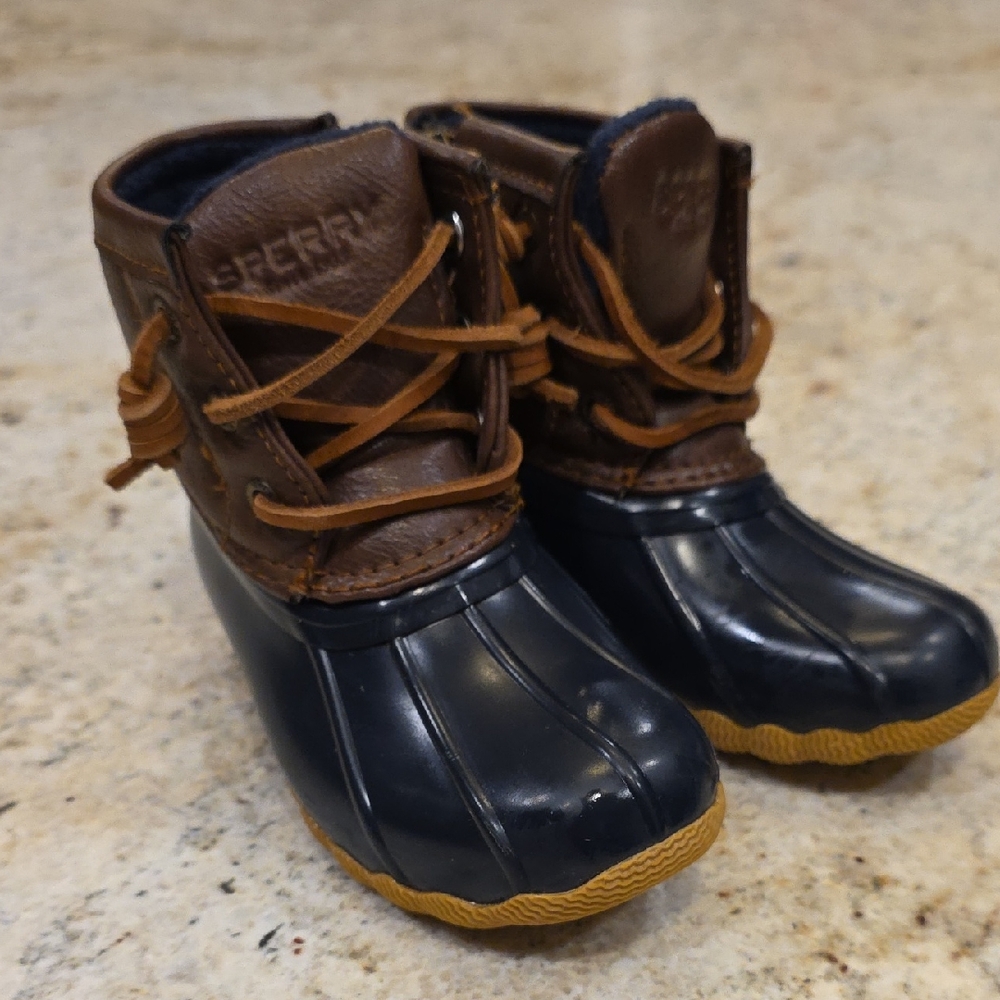 Sperry Kids Dark Blue and Brown Boots